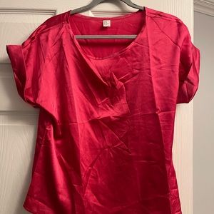 Pink silk short sleeve shirt size M